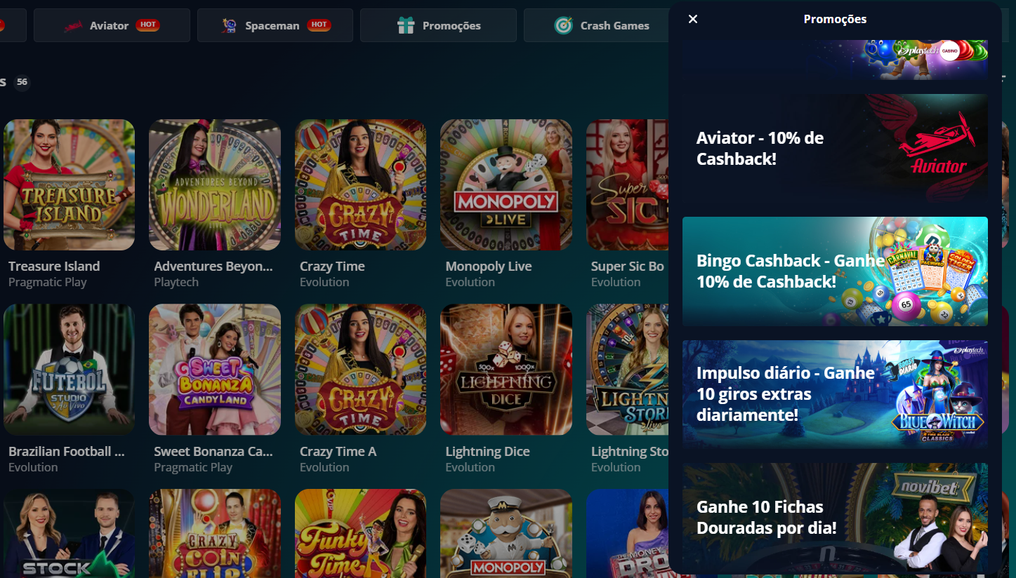 Novibet Casino análise de promoções