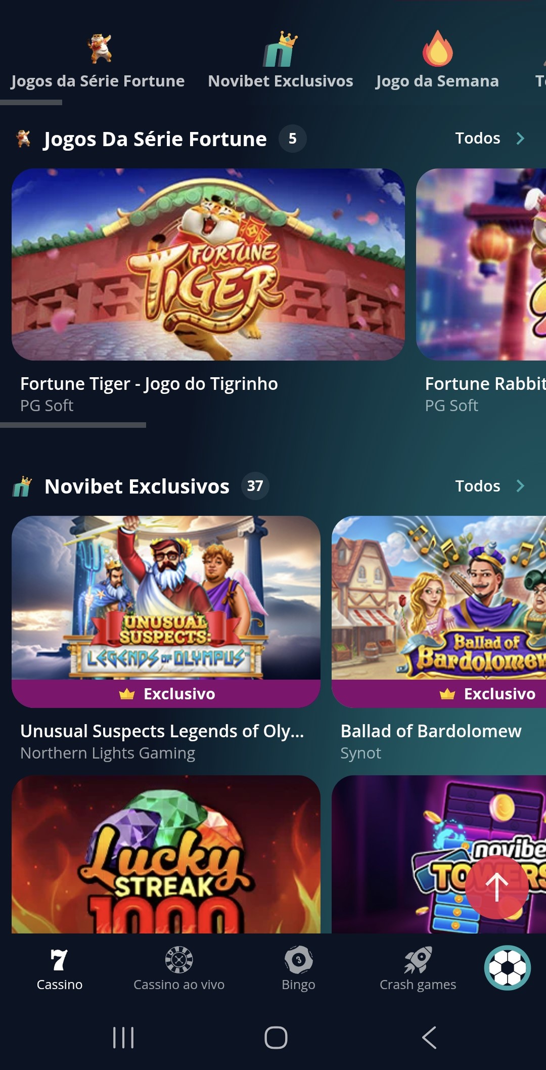 Novibet Casino análise do aplicativo móvel