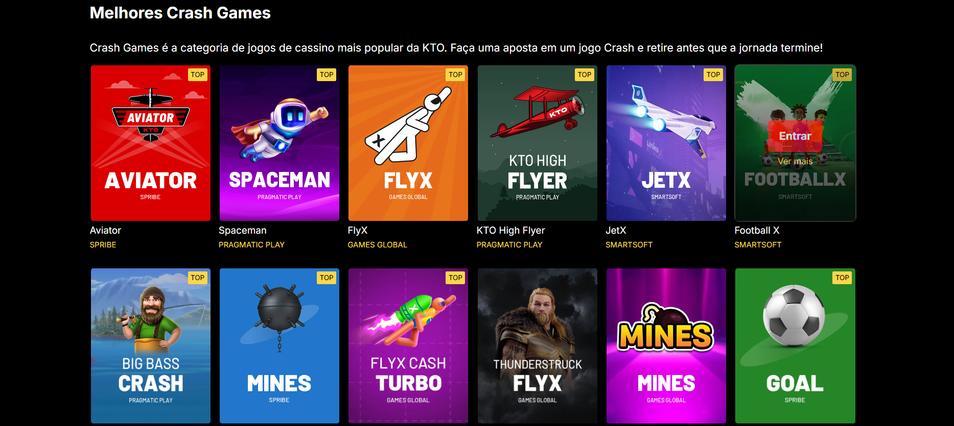 Crash Games no KTO