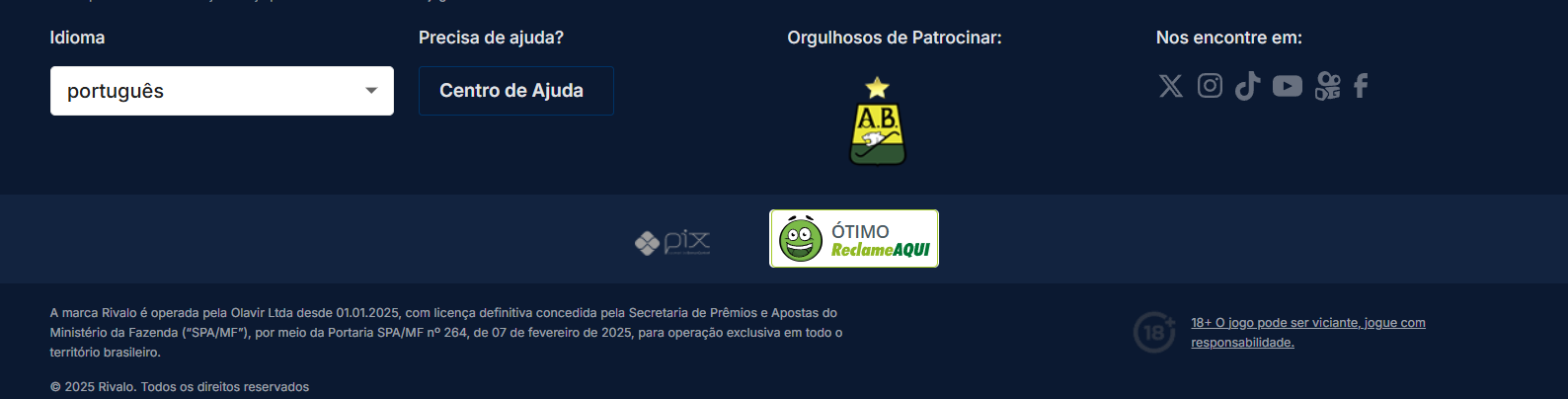 Rivalo cassino análise