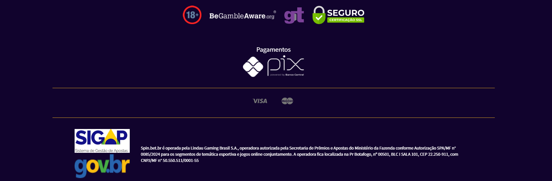 Avaliacaio do Spin Cassino - Licenca