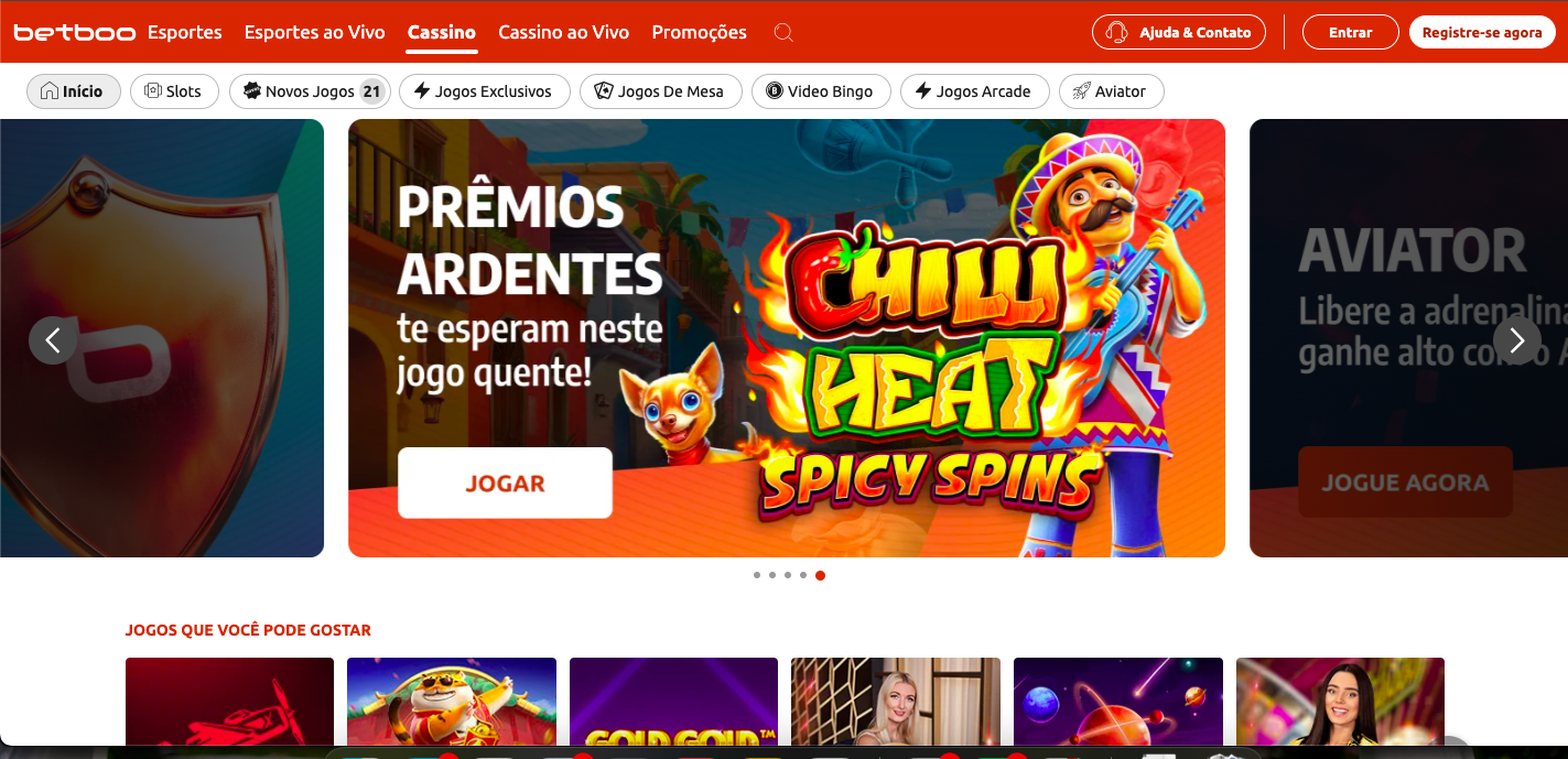 Visão geral do cassino Betboo