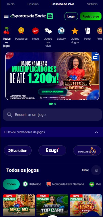 Cassino ao vivo Esportes da Sorte