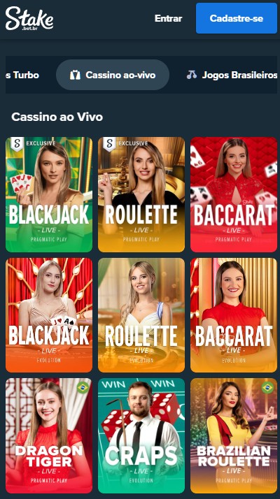 Stake Cassino ao vivo