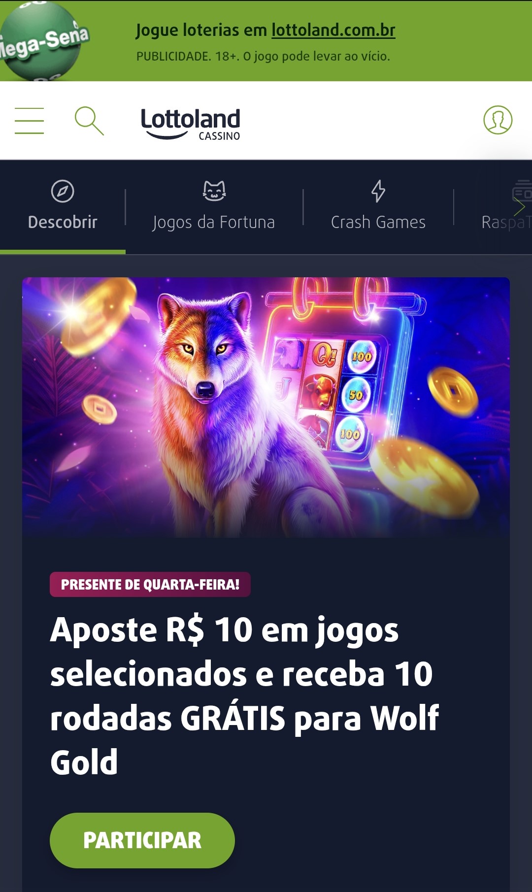 Lottoland Casino análise do jogo no celular