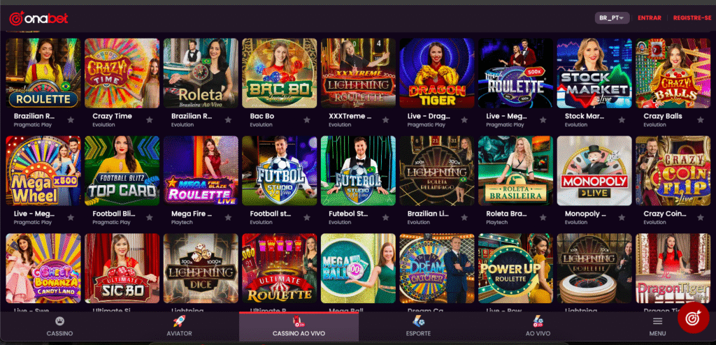 Onabet Cassino ao vivo