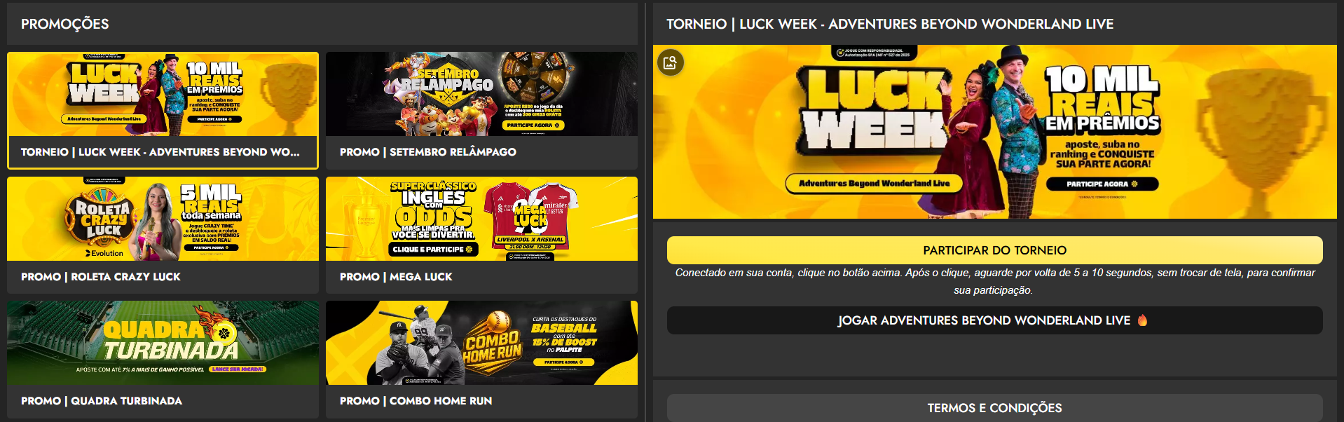 Promoções do Luck Bet